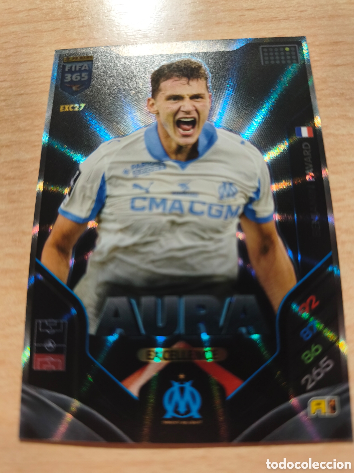 Cromos de f&uacute;tbol: EXC 27 BENJAM&Iacute;N PAVARD MARSELLA AURA EXCELLENCE FIFA 365 2025 2026 PANINI 25 26 EXC27