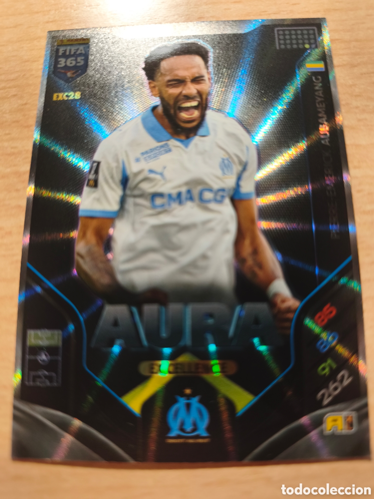 Cromos de f&uacute;tbol: EXC 28 AUBAMEYANG MARSELLA AURA EXCELLENCE FIFA 365 2025 2026 PANINI 25 26
