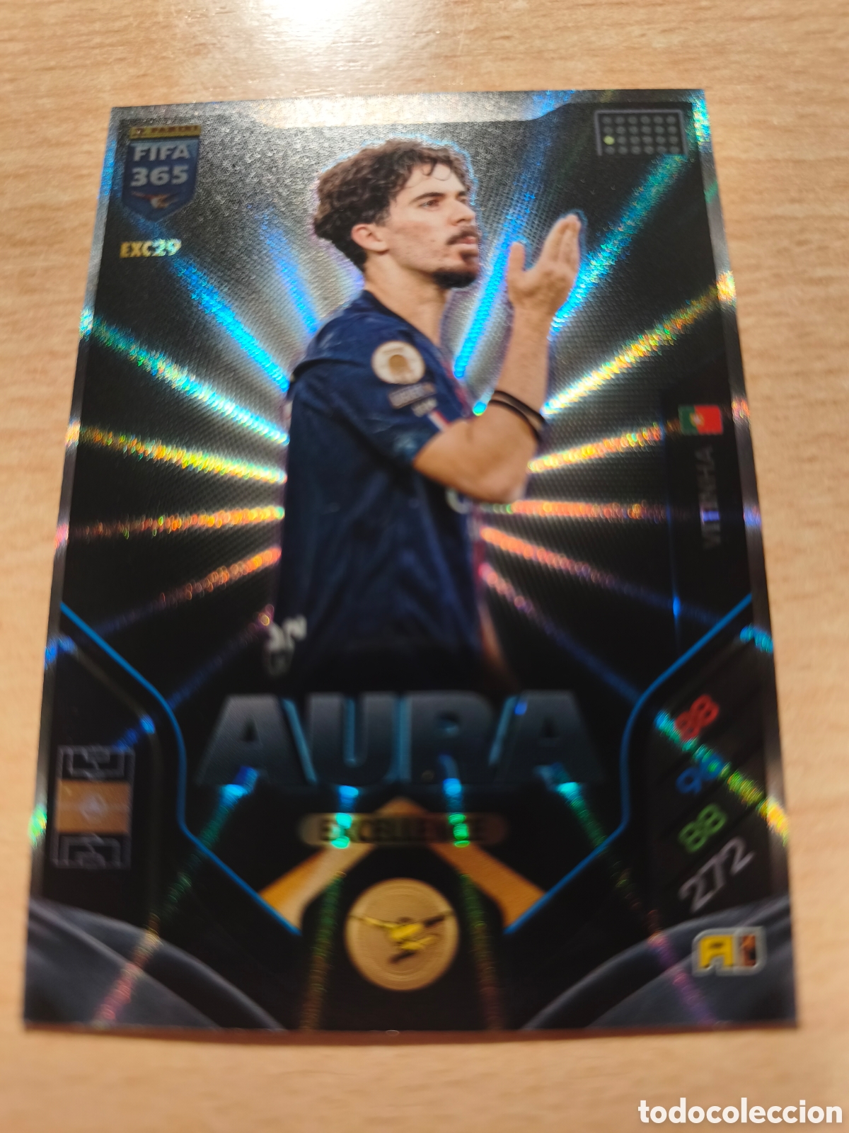Cromos de f&uacute;tbol: EXC 29 VITINHA PARIS SAINT GERMAIN PSG AURA EXCELLENCE FIFA 365 2025 2026 PANINI 25 26 EXC28