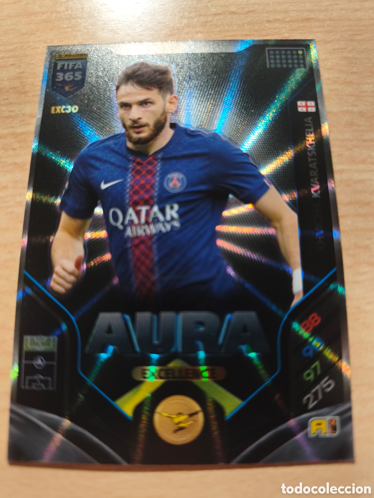 Cromos de f&uacute;tbol: EXC 30 KVARATSKHELIA PARIS SAINT GERMAIN PSG AURA EXCELLENCE FIFA 365 2025 2026 PANINI 25 26