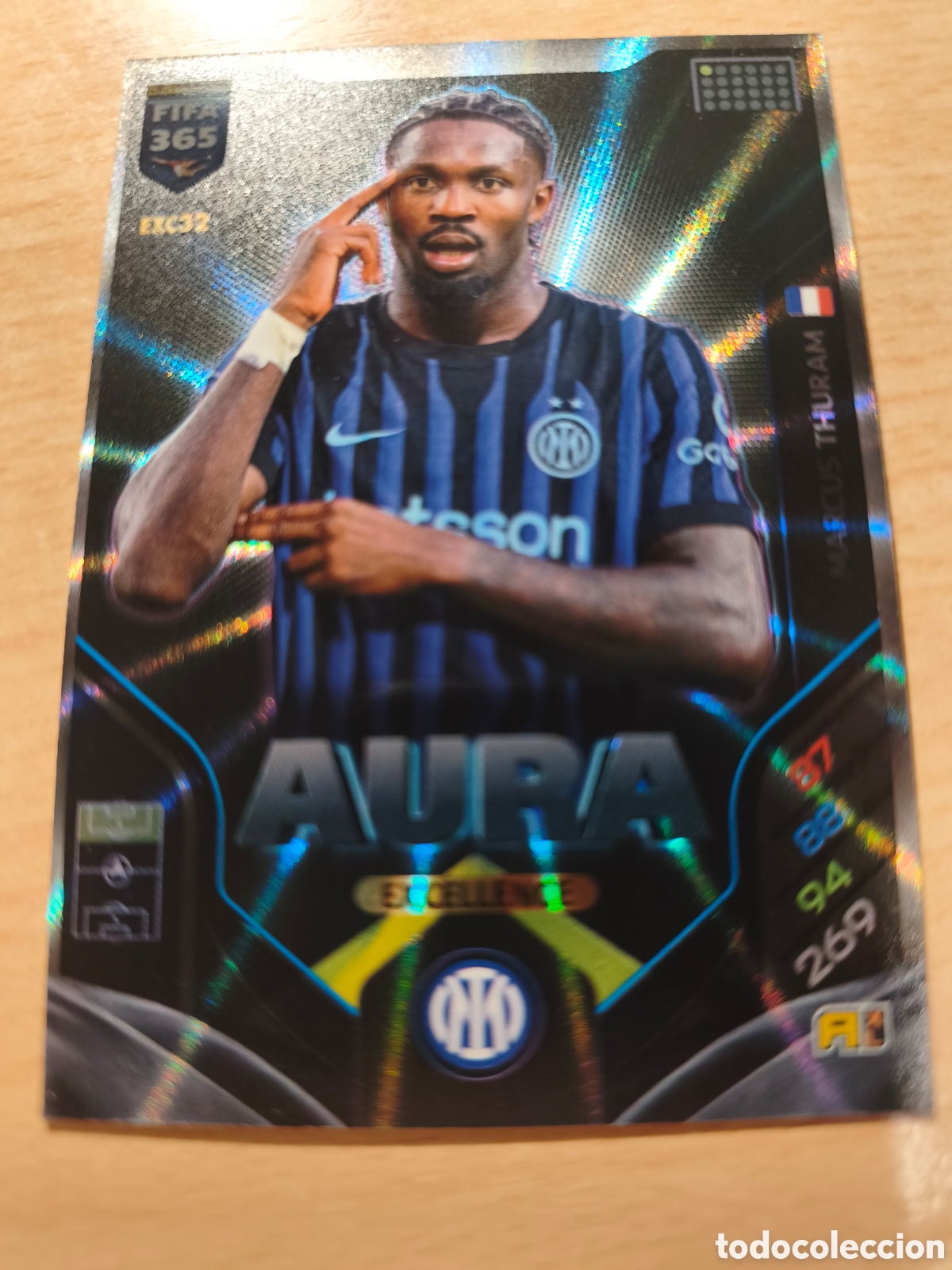 Cromos de f&uacute;tbol: EXC 32 MARCUS THURAM INTER MILAN AURA EXCELLENCE FIFA 365 2025 2026 PANINI 25 26 EXC32