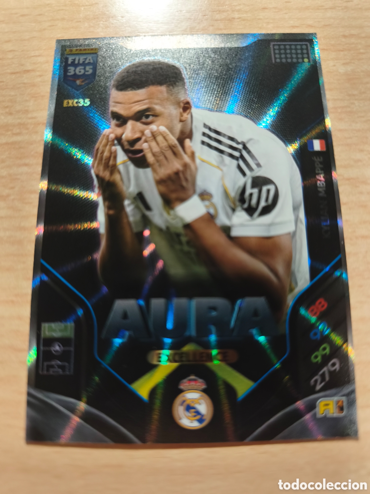 Cromos de f&uacute;tbol: EXC 35 KYLIAN MBAPPE REAL MADRID AURA EXCELLENCE FIFA 365 2025 2026 PANINI 25 26 EXC35