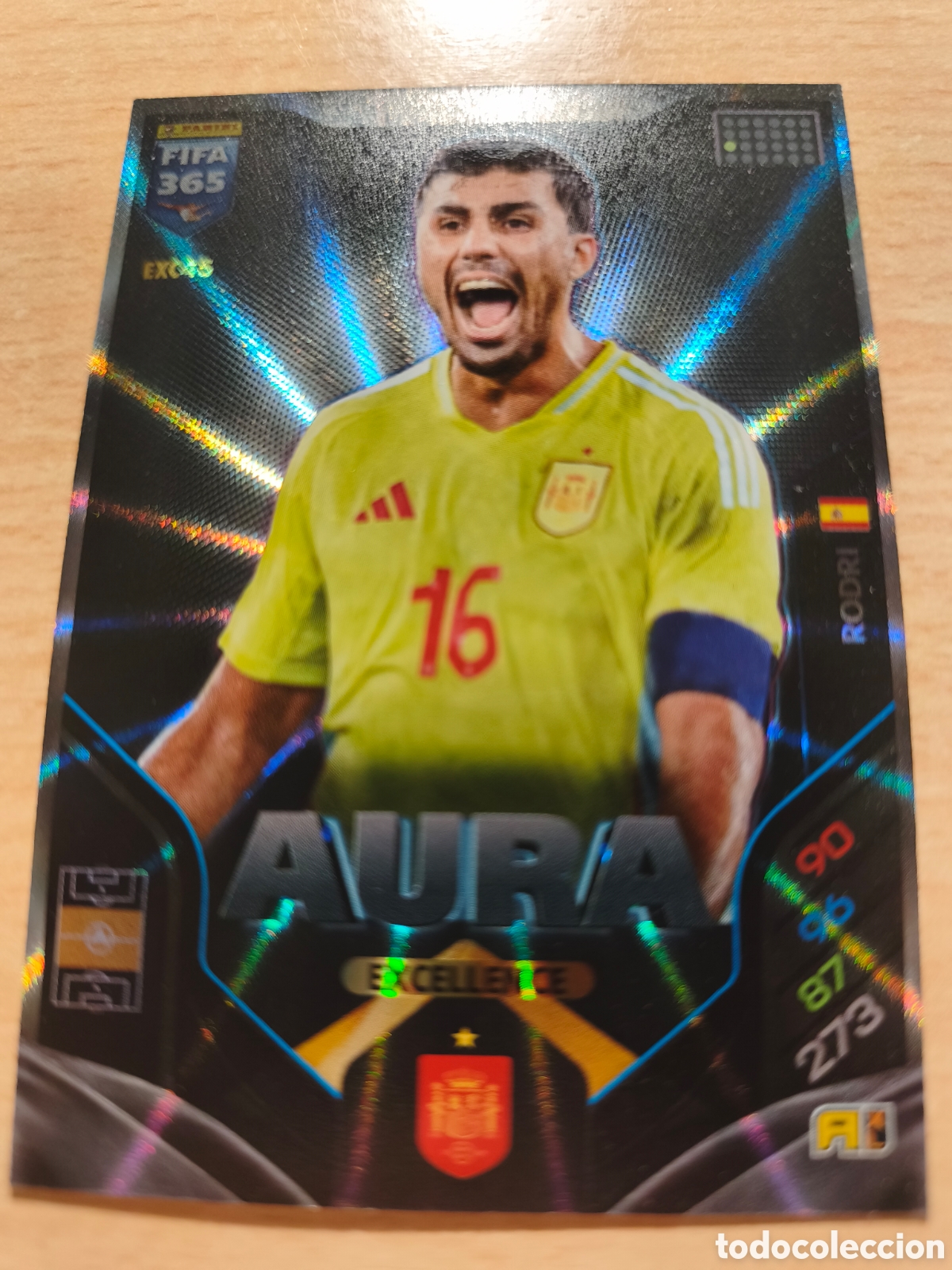 Cromos de f&uacute;tbol: EXC45 RODRI HERN&Aacute;NDEZ ESPA&Ntilde;A SPAIN AURA EXCELLENCE FIFA 365 2025 2026 PANINI 25 26 EXC45