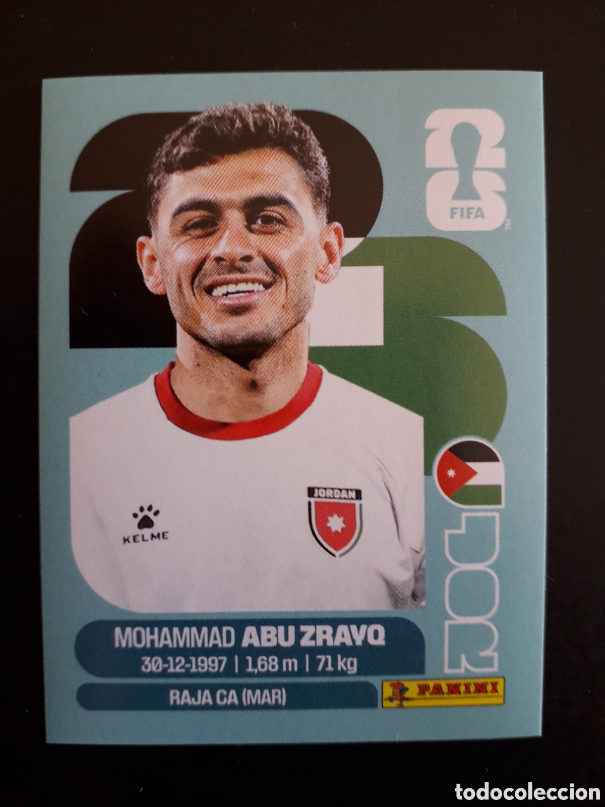 Cromos de f&uacute;tbol: ABU ZRAVQ JORDANIA JOR 19 MUNDIAL F&Uacute;TBOL 2026 FIFA WORLD CUP PANINI SIN PEGAR PEDIDO M&Iacute;NIMO 3&euro;