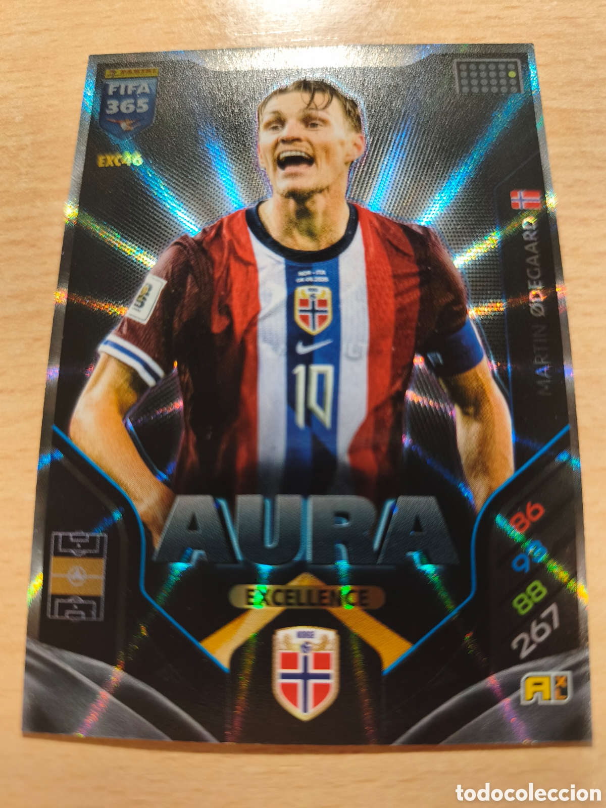Cromos de f&uacute;tbol: EXC 46 MARTIN ODEGAARD NORUEGA NORWAY AURA EXCELLENCE FIFA 365 2025 2026 PANINI 25 26 EXC46