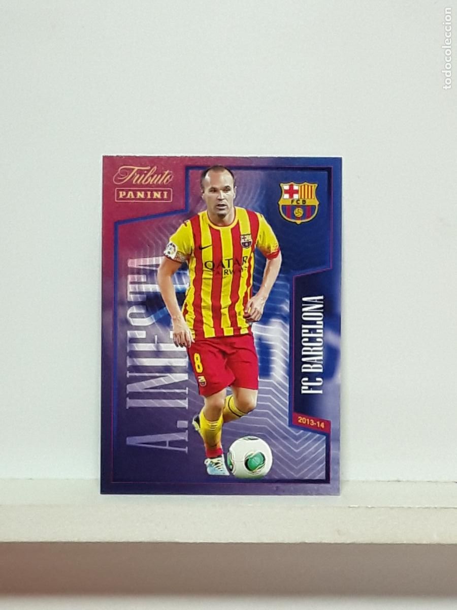 Cromos de f&uacute;tbol: TRIBUTO ANDRES INIESTA 1993 2024 93 24 ALBUM PANINI LIGA N 17 BARCELONA 500 VECE BLAUGRANA 2013 2014