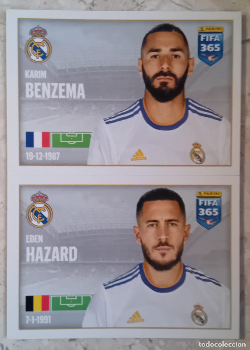 Cromos de f&uacute;tbol: Figurina Panini 2021-22 Cromo Fifa 365 2022 Benzema Hazard Real Madrid n 132