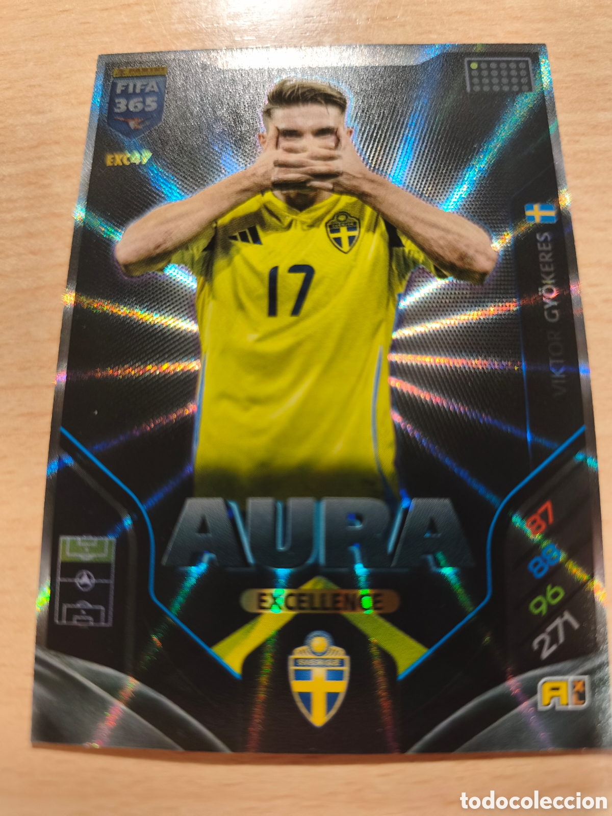 Cromos de f&uacute;tbol: EXC 47 VIKTOR GYOKERES SUECIA SWEDEN AURA EXCELLENCE FIFA 365 2025 2026 PANINI 25 26 EXC47