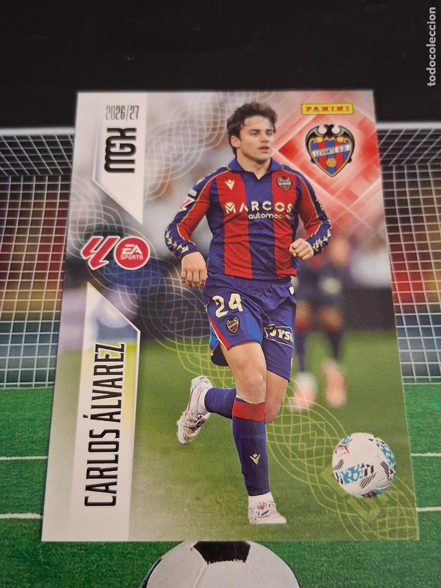 Cromos de f&uacute;tbol: 211 CARLOS ALVAREZ LEVANTE CROMOS MEGACRACKS MGK LIGA FUTBOL PANINI 2026 2027 26 27