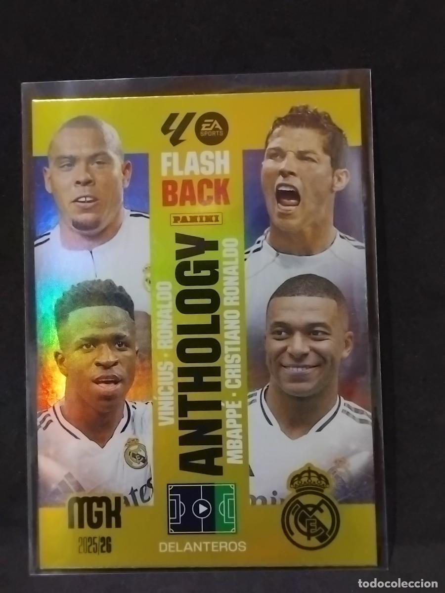 Cromos de f&uacute;tbol: RONALDO / CRISTIANO RONALDO / VINICIUS / MBAPPE - FLASHBACK ANTHOLOGY - MGK MEGACRACKS 2025-26