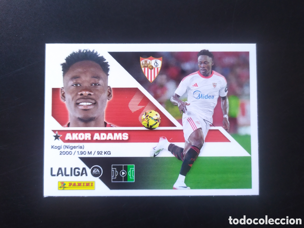 Cromos de f&uacute;tbol: Liga este 2026 2027 26 27 panini Akor Adams n&deg; 19 Sevilla