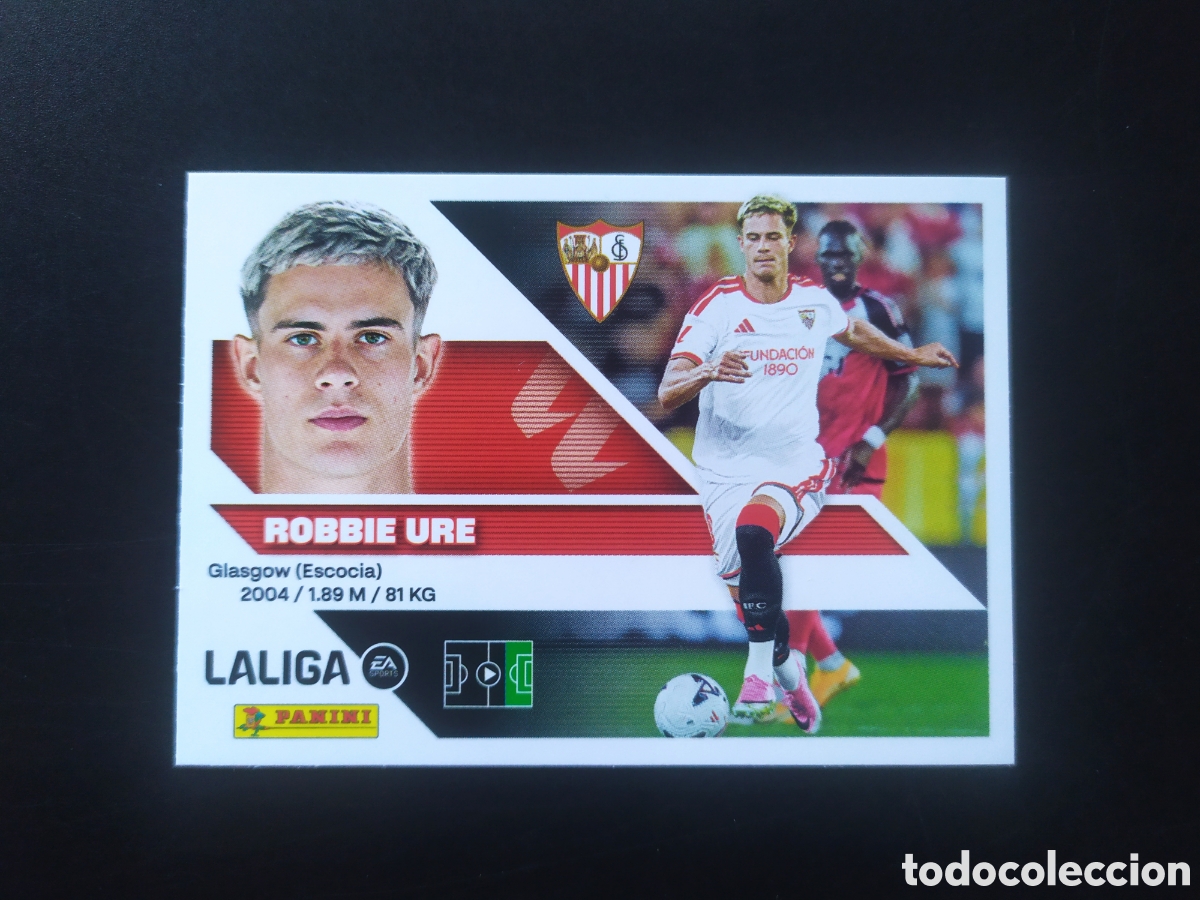 Cromos de f&uacute;tbol: Liga este 2026 2027 26 27 panini Robbie Ure fichaje n&deg; 25 Sevilla
