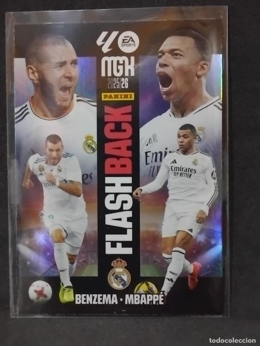 Cromos de f&uacute;tbol: BENZEMA / MBAPP&Eacute; FLASHBACK 425 - REAL MADRID - MGK MEGACRACKS 2025-26 PANINI 2025 2026