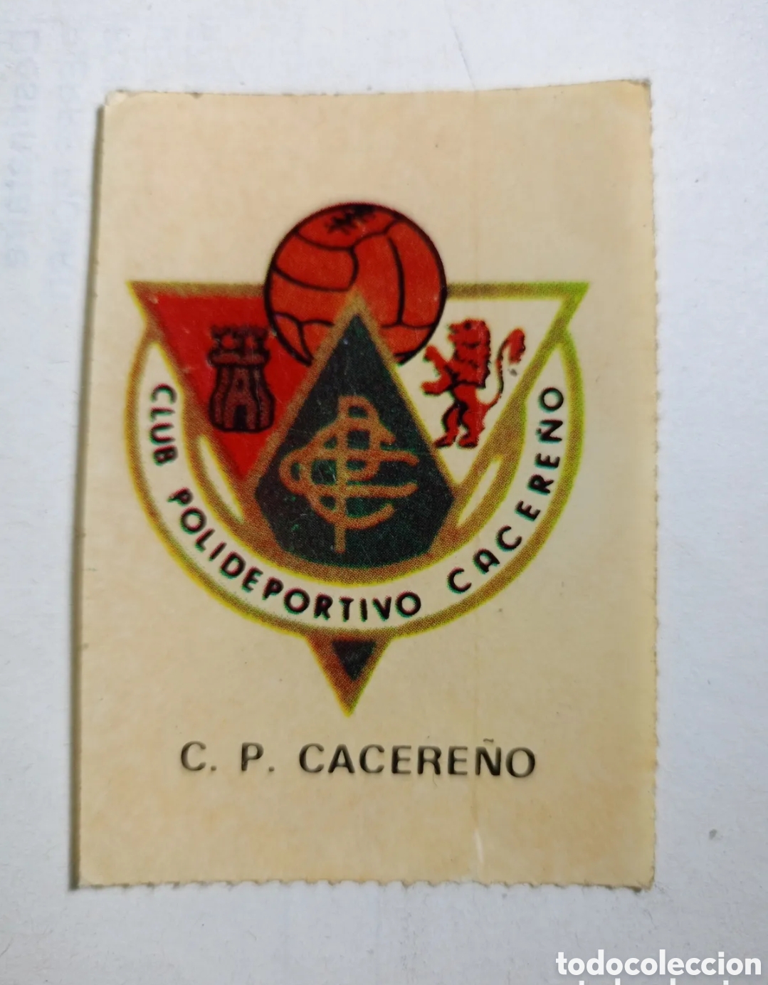 Figurine di Calcio: C.p.Cacere&ntilde;o escudo cromo antiguo adhesivo sin trasera