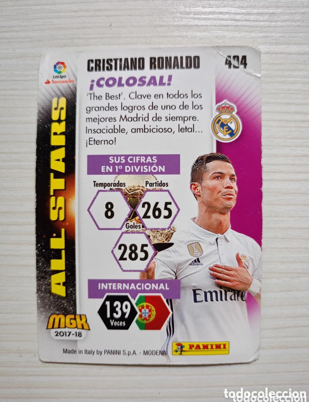 Figurine di Calcio: Cristiano Ronaldo 404 real madrid ALL stars megacracks 2017 2018