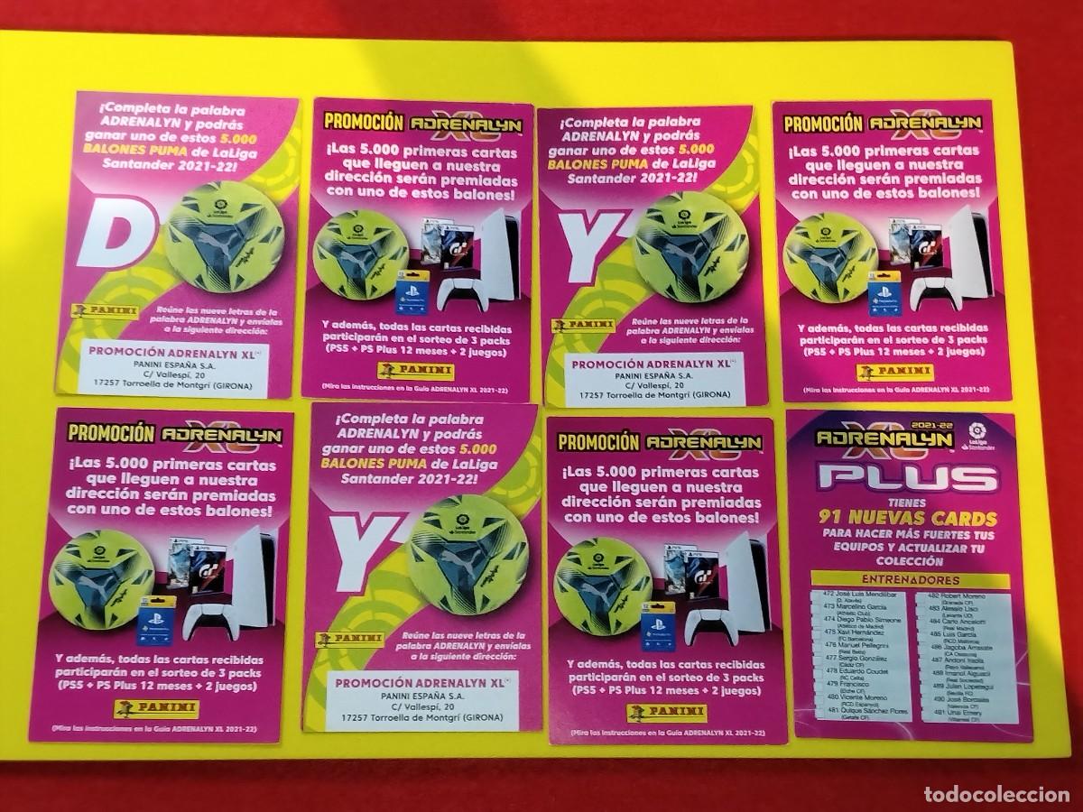 Figurine di Calcio: LOTE DE 8 CARTAS DE F&Uacute;TBOL LIGA 2021-22 DE PANINI - ADRENALYN LETRAS N-E D-Y