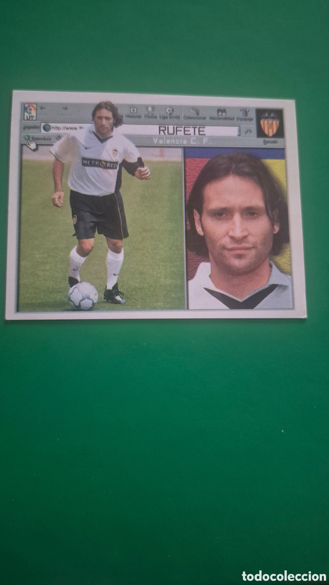 Cromos de f&uacute;tbol: CROMO LIGA ESTE RUFETE FICHAJE 9 VALENCIA NUNCA PEGADO SIN PEGAR