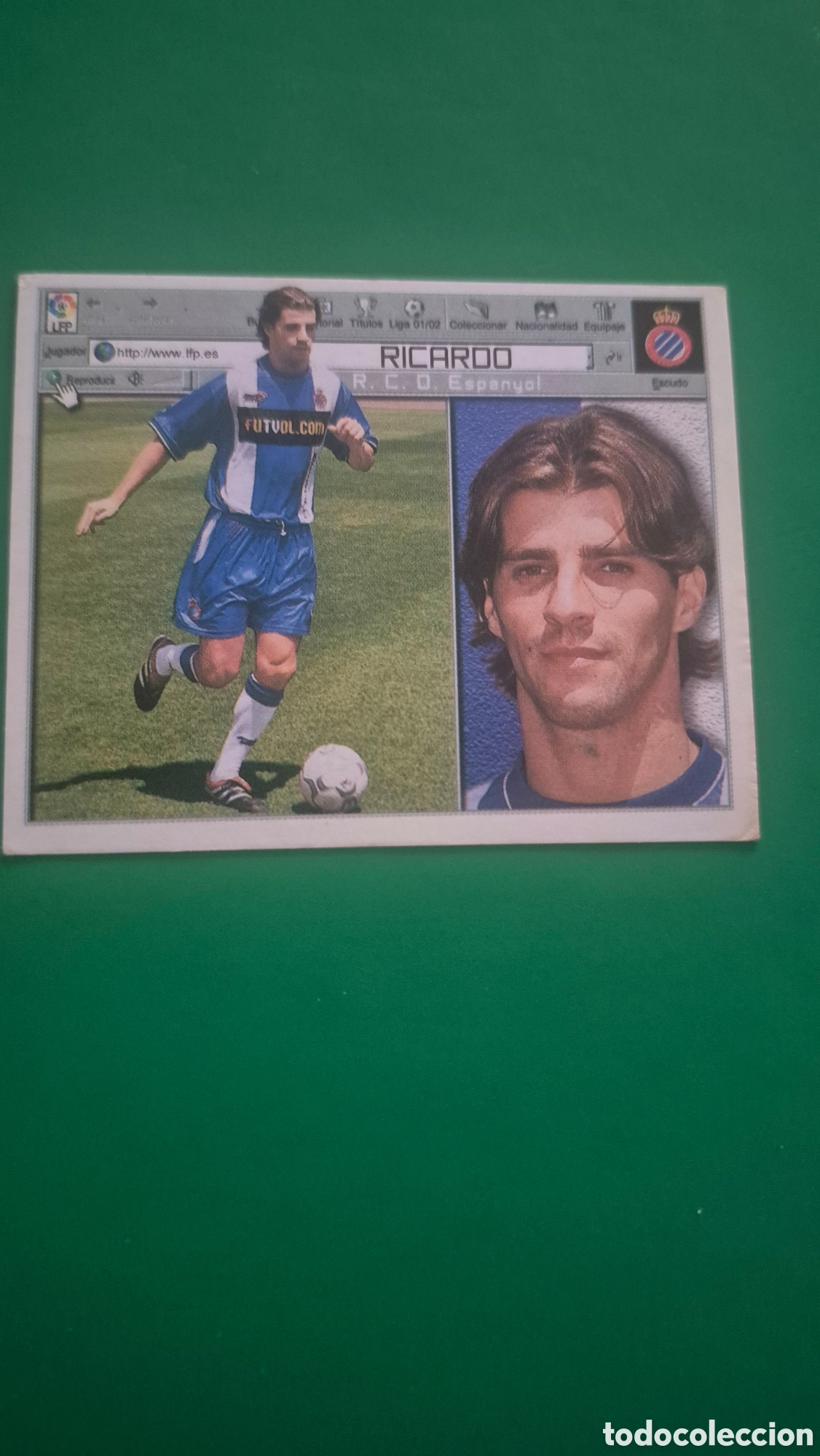 Cromos de f&uacute;tbol: RICARDO ESPANYOL FICHAJE 10 LIGA ESTE 2001 2002 01 02 NUNCA PEGADO SIN PEGAR