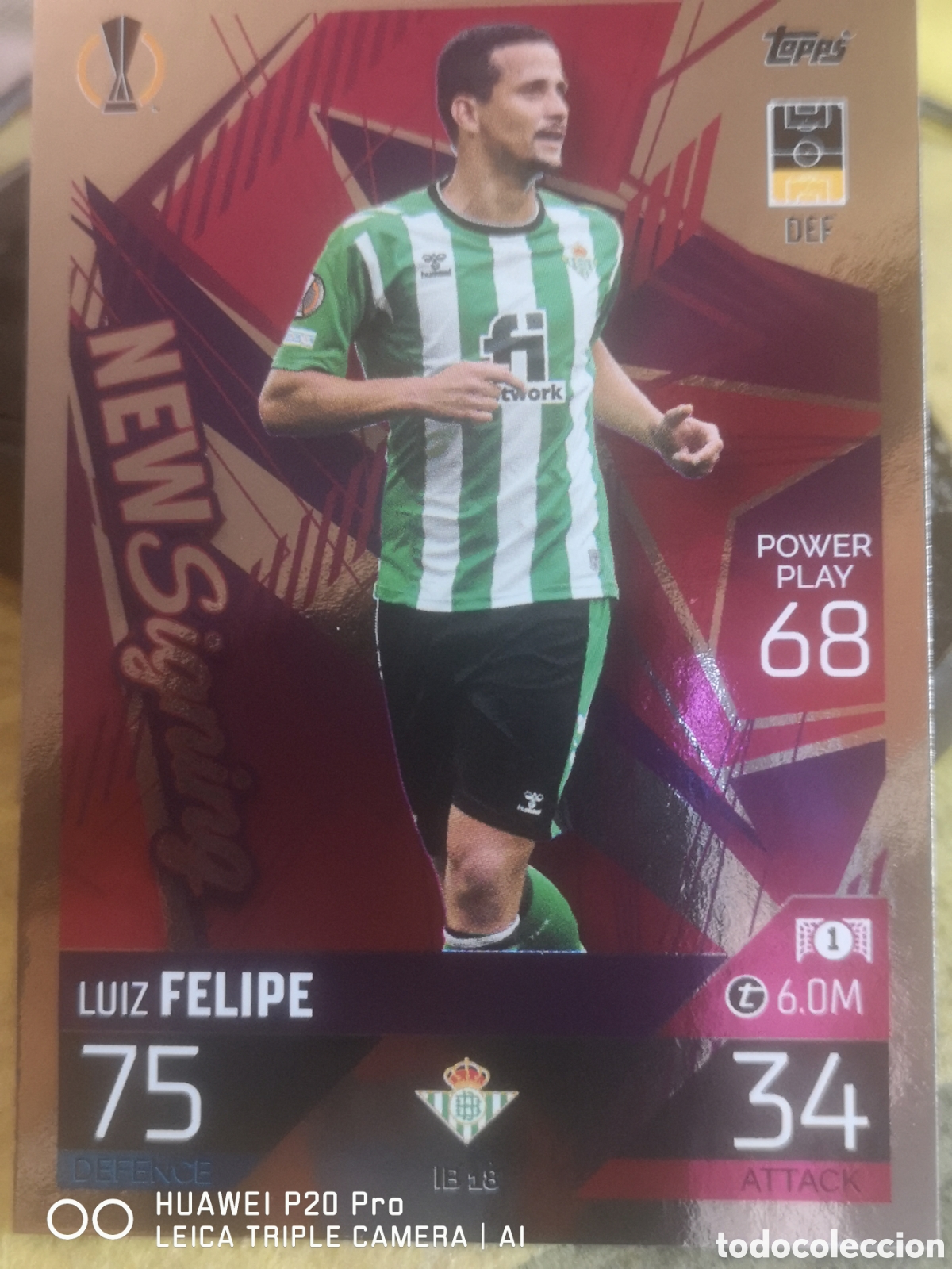 Cromos de f&uacute;tbol: IB 18 LUIZ FELIPE MATCH ATTAX 2022 2023 NEW SIGNING - REAL BETIS