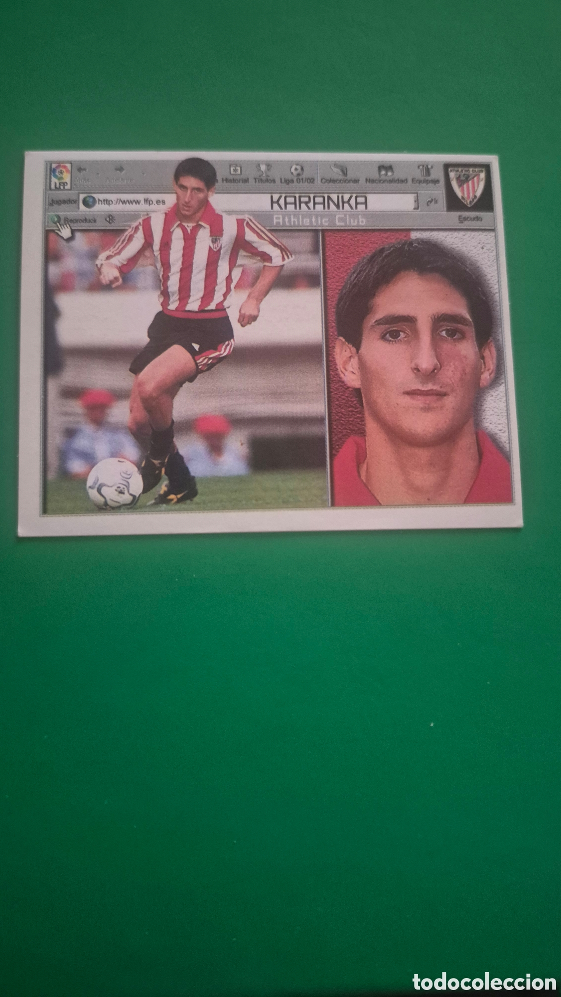 Cromos de f&uacute;tbol: CROMO LIGA ESTE 01 02 2001 2002 NUNCA PEGADO SIN PEGAR ULTIMOS FICHAJES 11 KARANKA ATHLETIC BILBAO