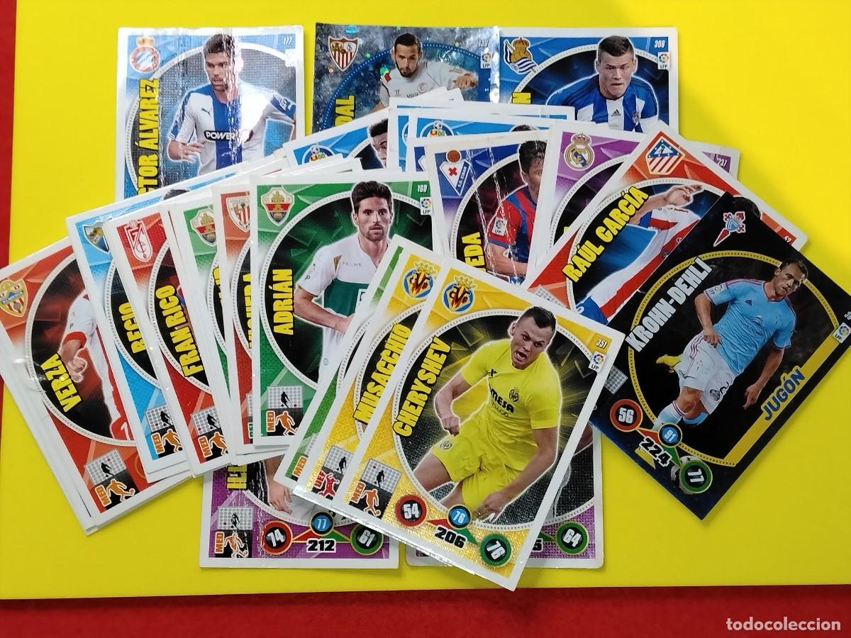 Figurine di Calcio: LOTE DE 36 CARTAS DE F&Uacute;TBOL LIGA 2014-15 DE PANINI - ADRENALYN-TRADING CARD GAME