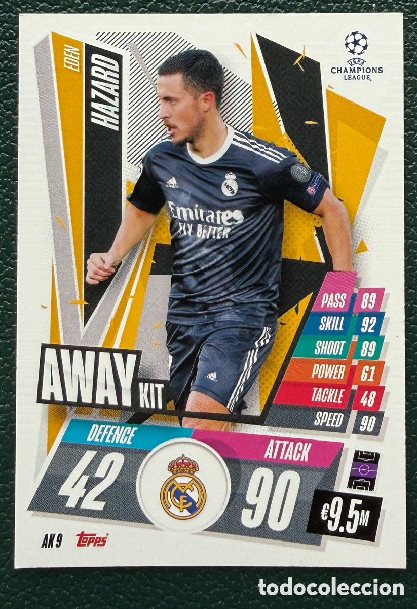Cartes &agrave; collectionner de Football: AK 9 EDEN HAZARD REAL MADRID FICHAS ALBUM TOPPS CHAMPIONS LEAGUE MATCH ATTAX EXTRA 2020 2021 20 21