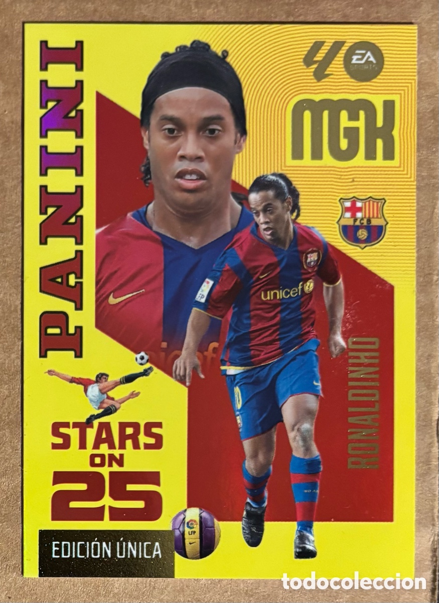Cromos de f&uacute;tbol: RONALDINHO (FC BARCELONA). CARTA STARS ON 25 PANINI MEGACRACKS MGK 2026/27. #436.