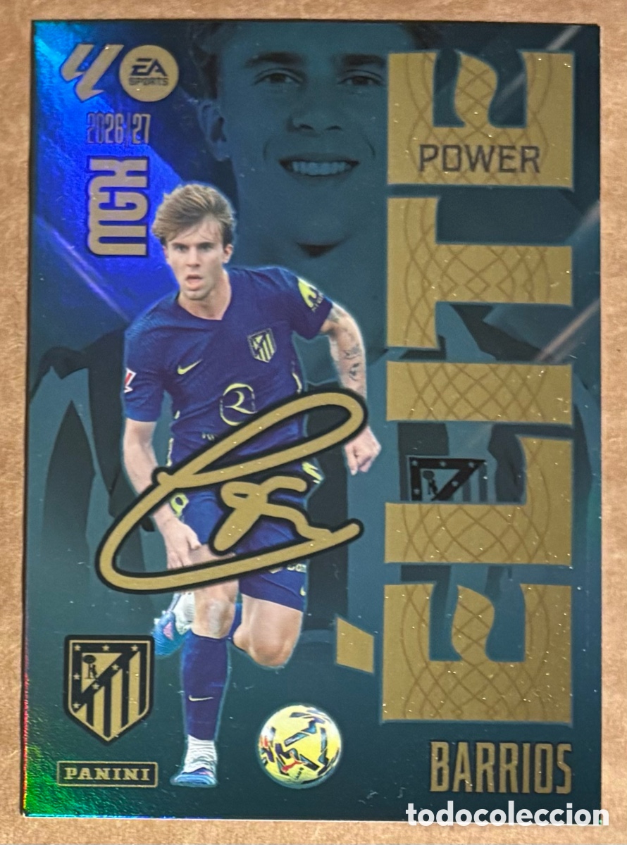 Cromos de f&uacute;tbol: BARRIOS (ATL&Eacute;TICO MADRID). CARTA POWER ELITE PANINI MEGACRACKS MGK 2026/27. #1P.