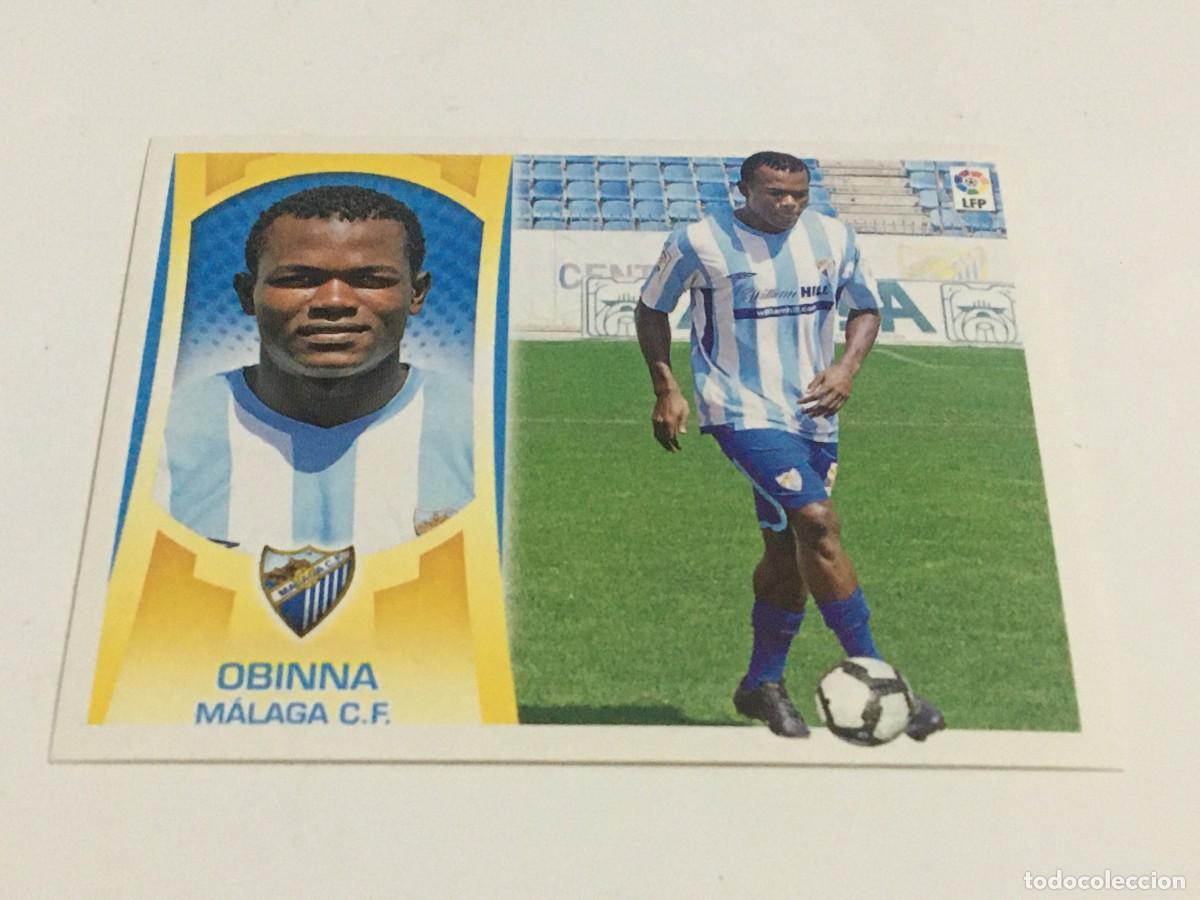 Cromos de f&uacute;tbol: CROMO LIGA 2009-10 FICHAJE NUMERO 45 OBINNA MALAGA CF ERROR CORREGIDO EDICIONES ESTE NUNCA PEGADO