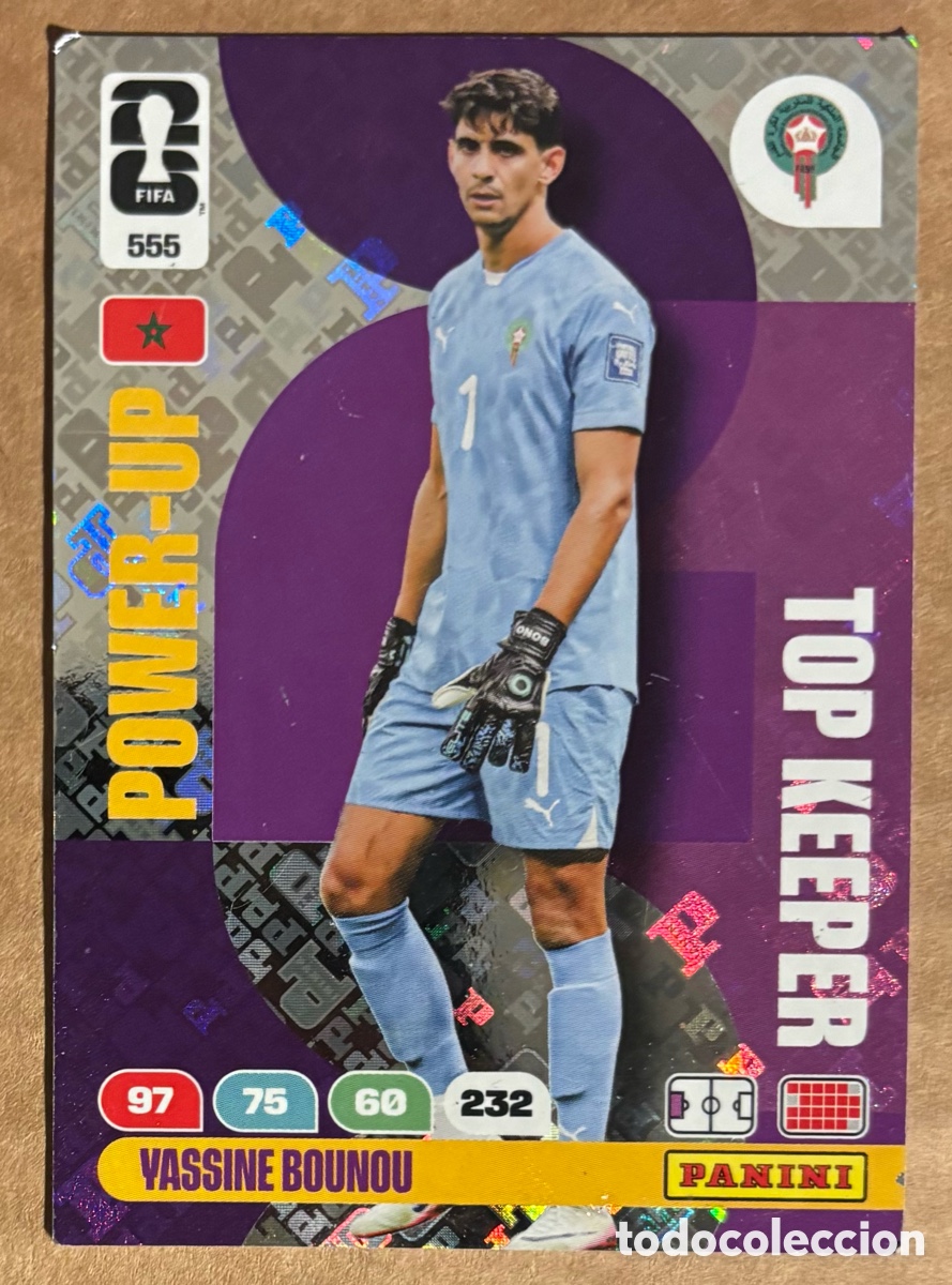 Cromos de f&uacute;tbol: YASSINE BOUNOU (MARRUECOS). CARTA POWER-UP TOP KEEPER PANINI ADRENALYN XL FIFA WORLD CUP 2026. #555.
