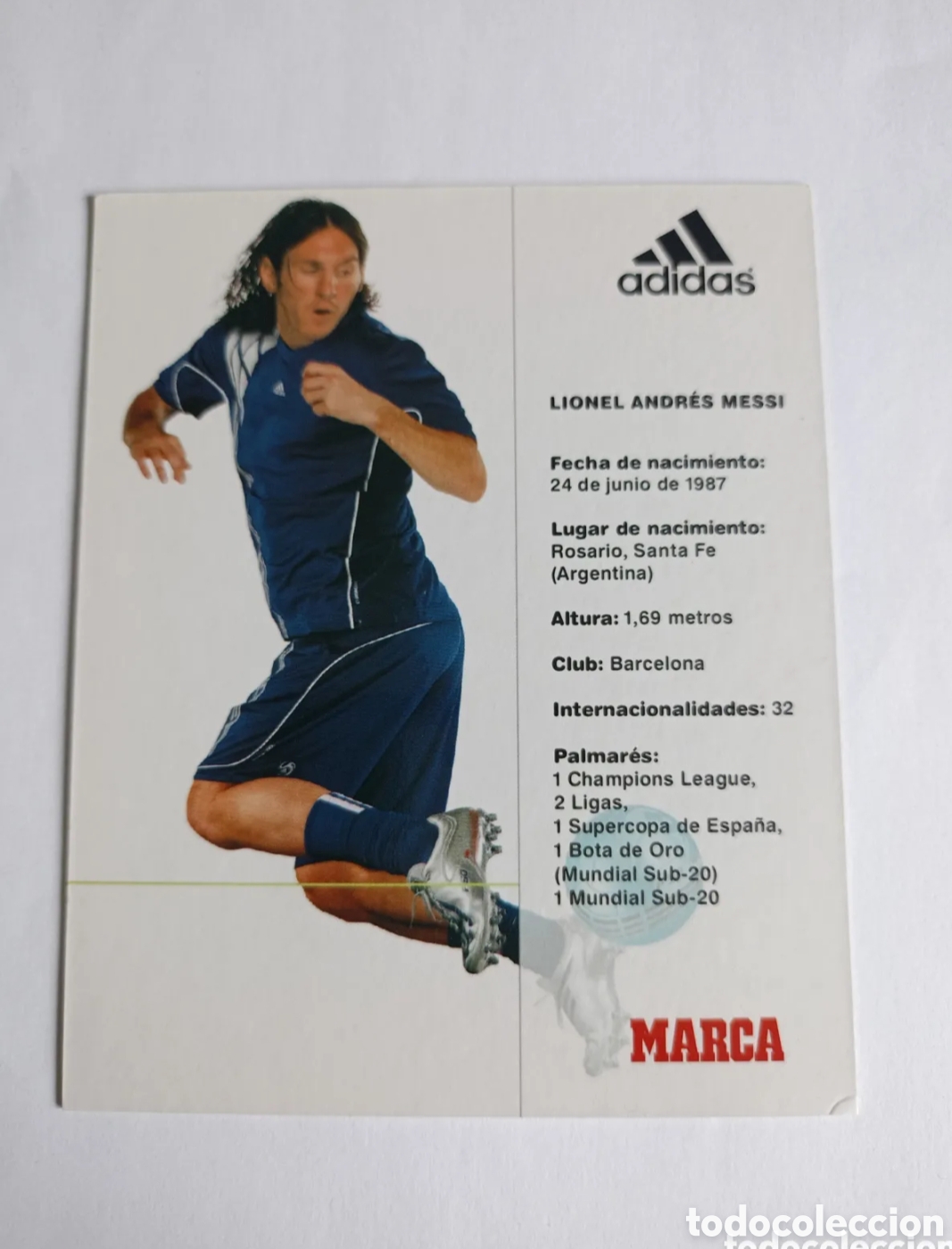 Cromos de f&uacute;tbol: Tarjeta ficha marca Messi - Foto 2