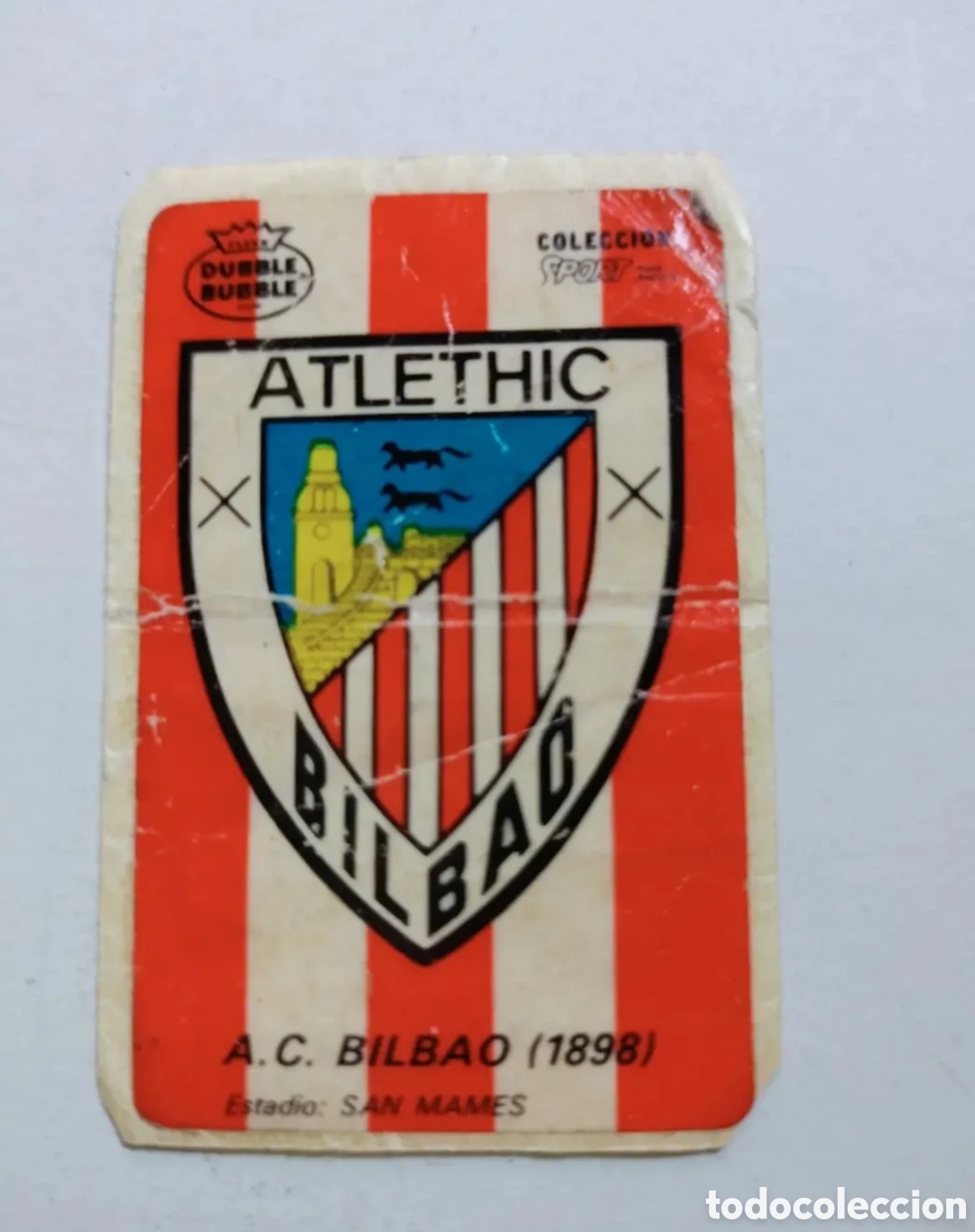 Fu&szlig;ball-Sticker: Cromo pegatina chicle dubble Bubble colecci&oacute;n sport escudo Atlethic Bilbao