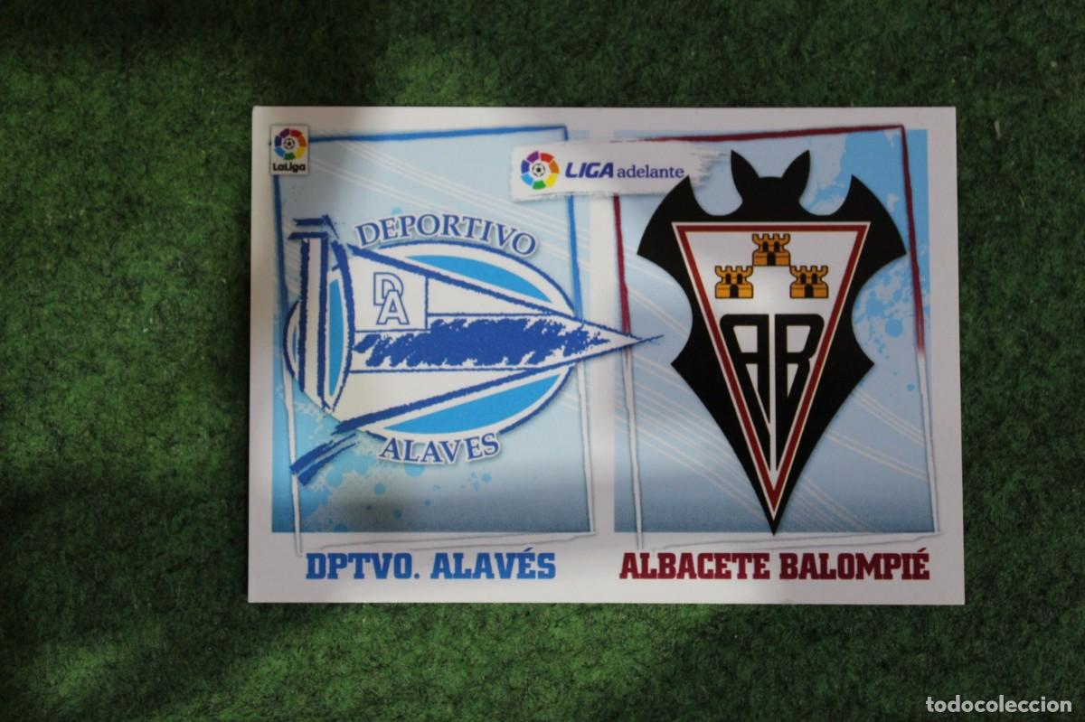 Cromos de f&uacute;tbol: 1 ESCUDOS ALAV&Eacute;S - ALBACETE LIGA ADELANTE LIGA ESTE PANINI 2015 2016 LIGA BBVA
