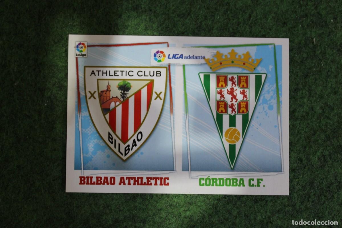Cromos de f&uacute;tbol: 3 ESCUDOS BILBAO ATHLETIC - C&Oacute;RDOBA LIGA ADELANTE LIGA ESTE PANINI 2015 2016 LIGA BBVA