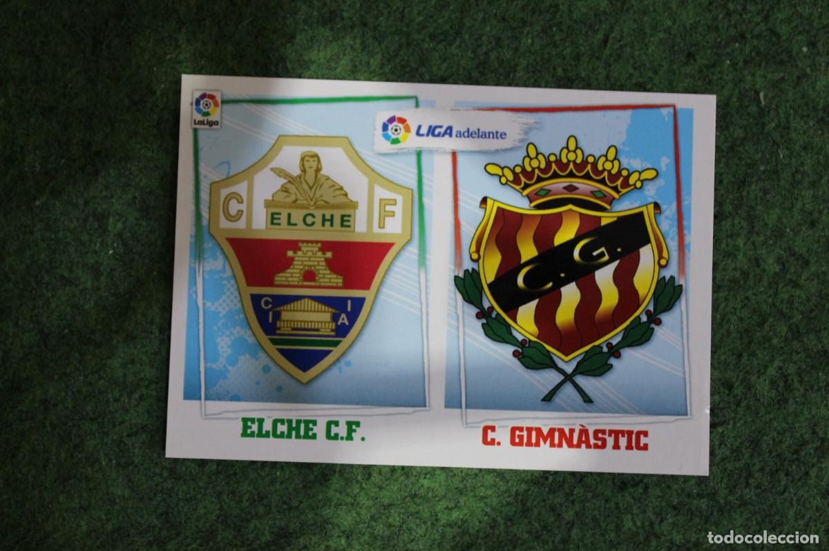 Cromos de f&uacute;tbol: 4 ESCUDOS ELCHE - GIMN&Agrave;STIC LIGA ADELANTE LIGA ESTE PANINI 2015 2016 LIGA BBVA