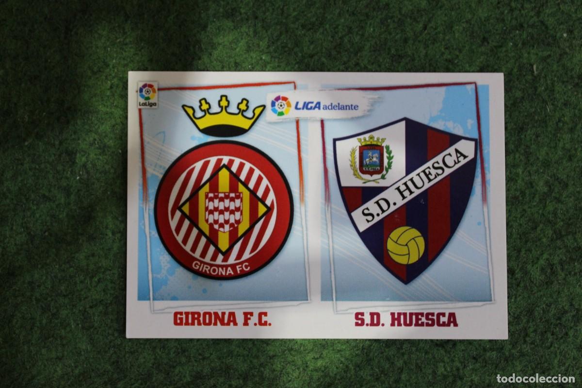 Cromos de f&uacute;tbol: 5 ESCUDOS GIRONA - HUESCA LIGA ADELANTE LIGA ESTE PANINI 2015 2016 LIGA BBVA