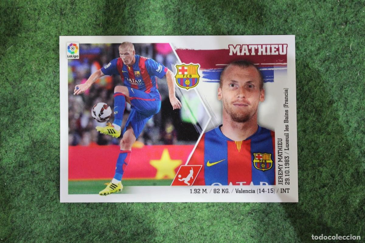 Cromos de f&uacute;tbol: 10 MATHIEU BARCELONA LIGA ESTE PANINI 2015 2016 LIGA BBVA