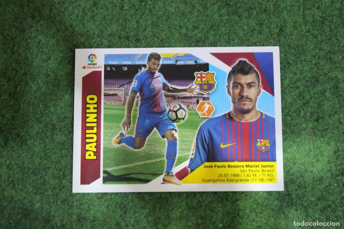 Fu&szlig;ball-Sticker: 35 PAULINHO FC BARCELONA ULTIMOS FICHAJES LIGA ESTE 2017-18 2017 2018 17 18 LALIGA SANTANDER