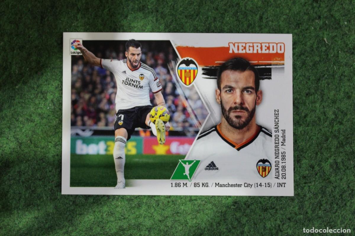 Cromos de f&uacute;tbol: 20 NEGREDO VALENCIA LIGA ESTE PANINI 2015 2016 LIGA BBVA