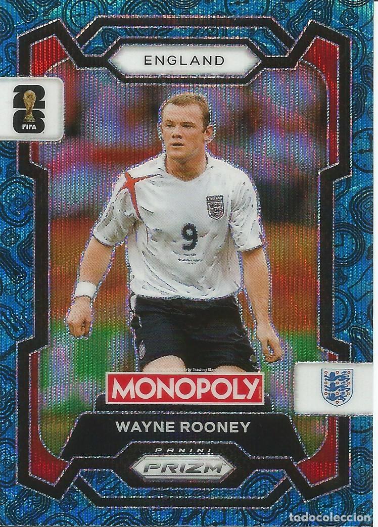 Cromos de f&uacute;tbol: Carta Wayne Rooney Blue Parallel #27 - Panini Monopoly Prizm World Cup 2026