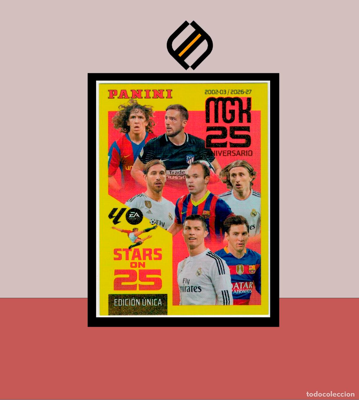 Cromos de f&uacute;tbol: MEGACRACKS 2026 2027 26 27 PANINI N&ordm; 425 ANIVERSARIO MESSI RONALDO COLECCI&Oacute;N ALB&Uacute;M MGK STARS ON 25