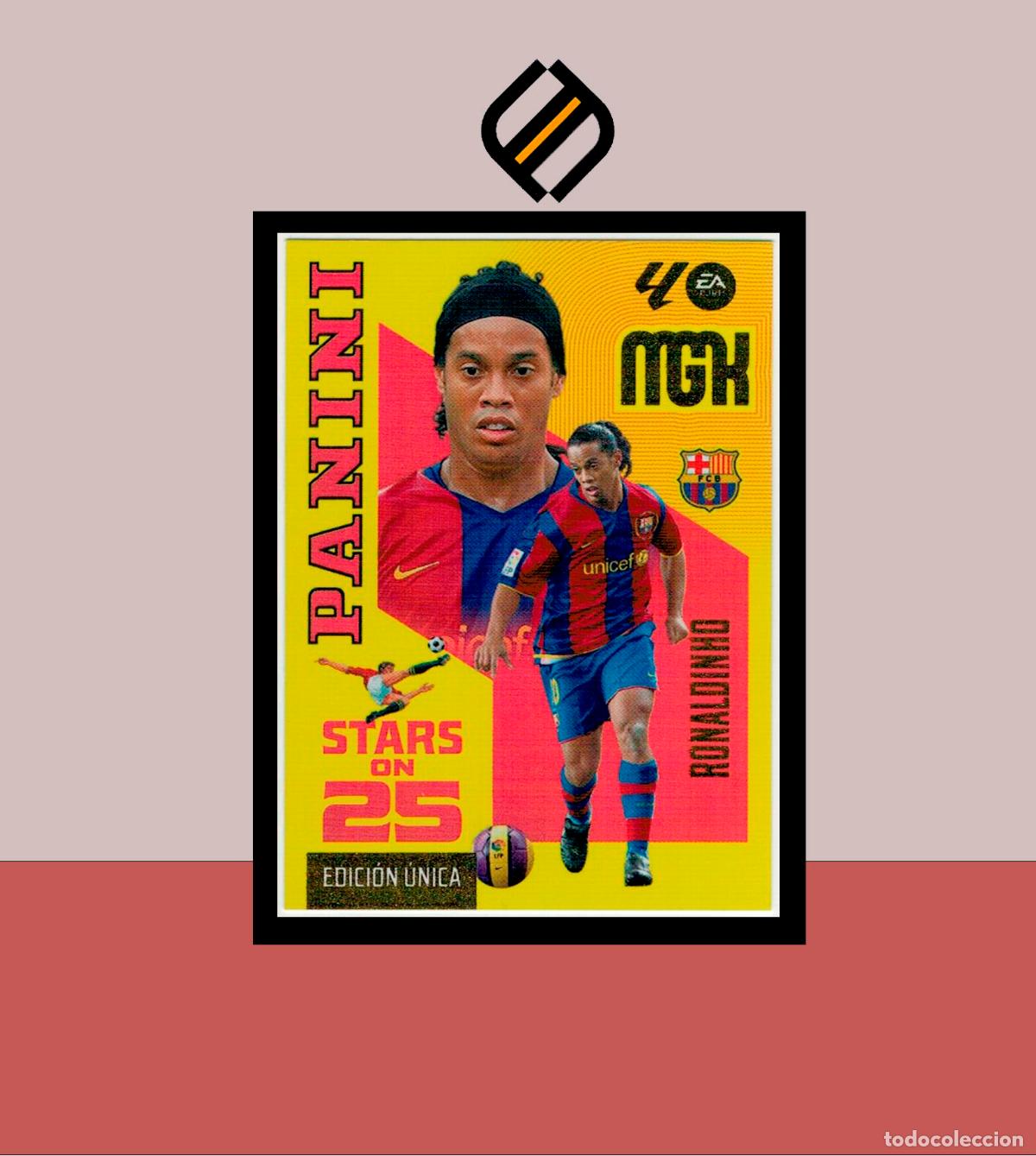 Fu&szlig;ball-Sticker: MEGACRACKS 2026 2027 26 27 PANINI 436 RONALDINHO BARCELONA BAR&Ccedil;A ALB&Uacute;M MGK STARS ON 25 ANIVERSARIO