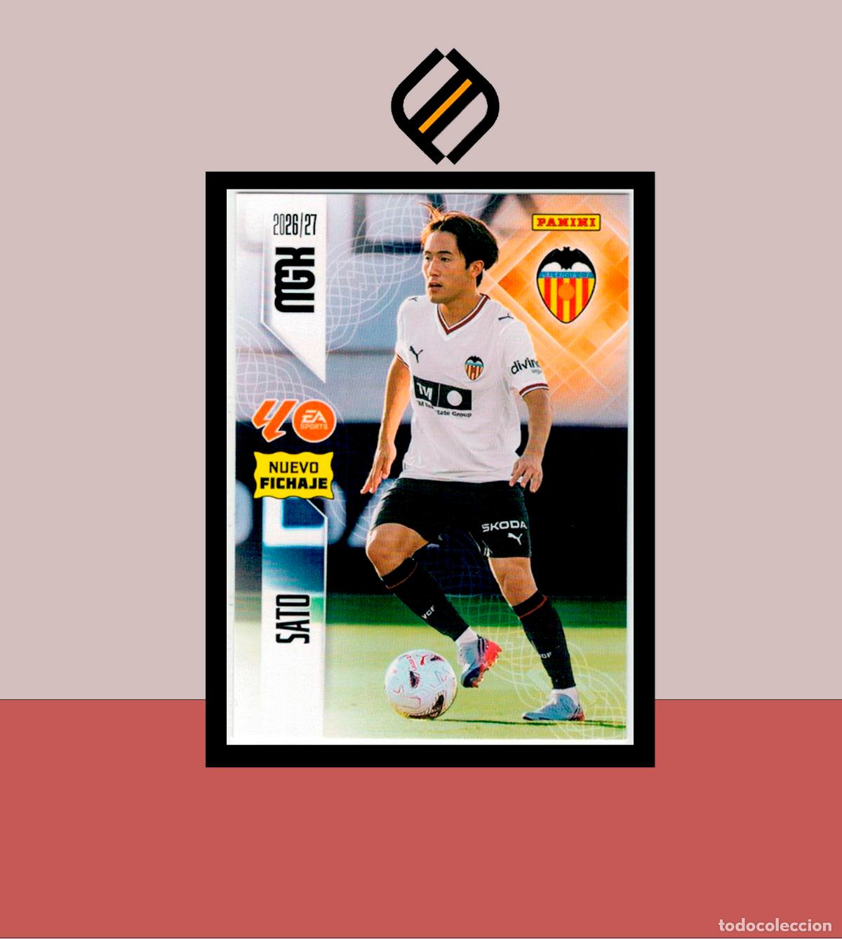 Cromos de f&uacute;tbol: MEGACRACKS 2026 2027 26 27 PANINI N&ordm; 453 SATO VALENCIA ALB&Uacute;M COLECCI&Oacute;N MGK NUEVO FICHAJE 2 ED