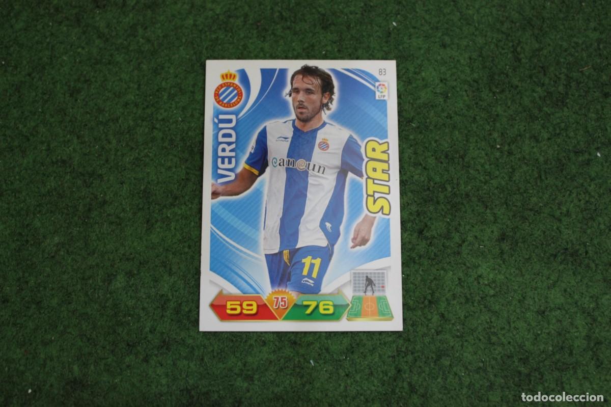 Cromos de f&uacute;tbol: 83 VERD&Uacute; RCD ESPANYOL STAR ADRENALYN XL 2011 2012 11 12 LALIGA SANTANDER