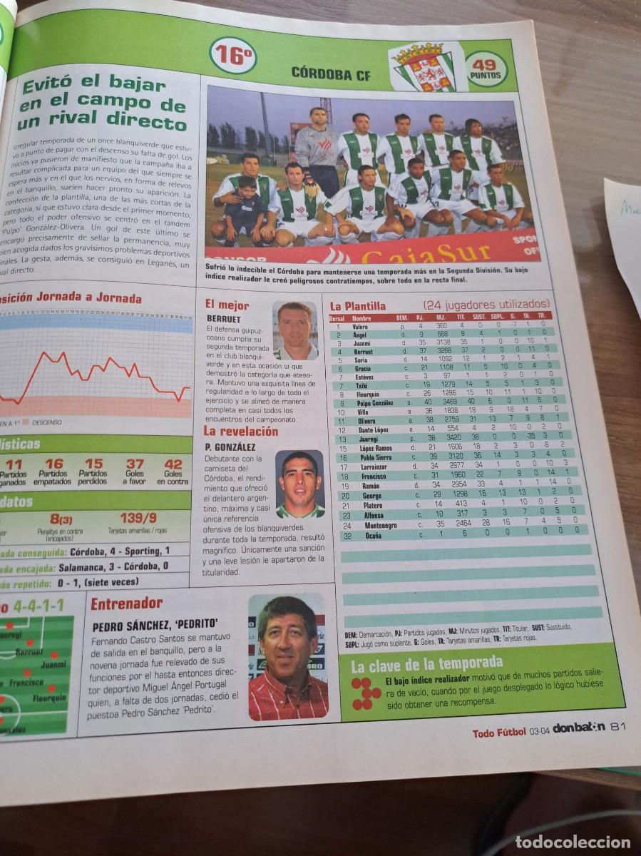 Cromos de f&uacute;tbol: Foto plantilla y jugadores Don Bal&oacute;n 2003-04. C&oacute;rdoba CF