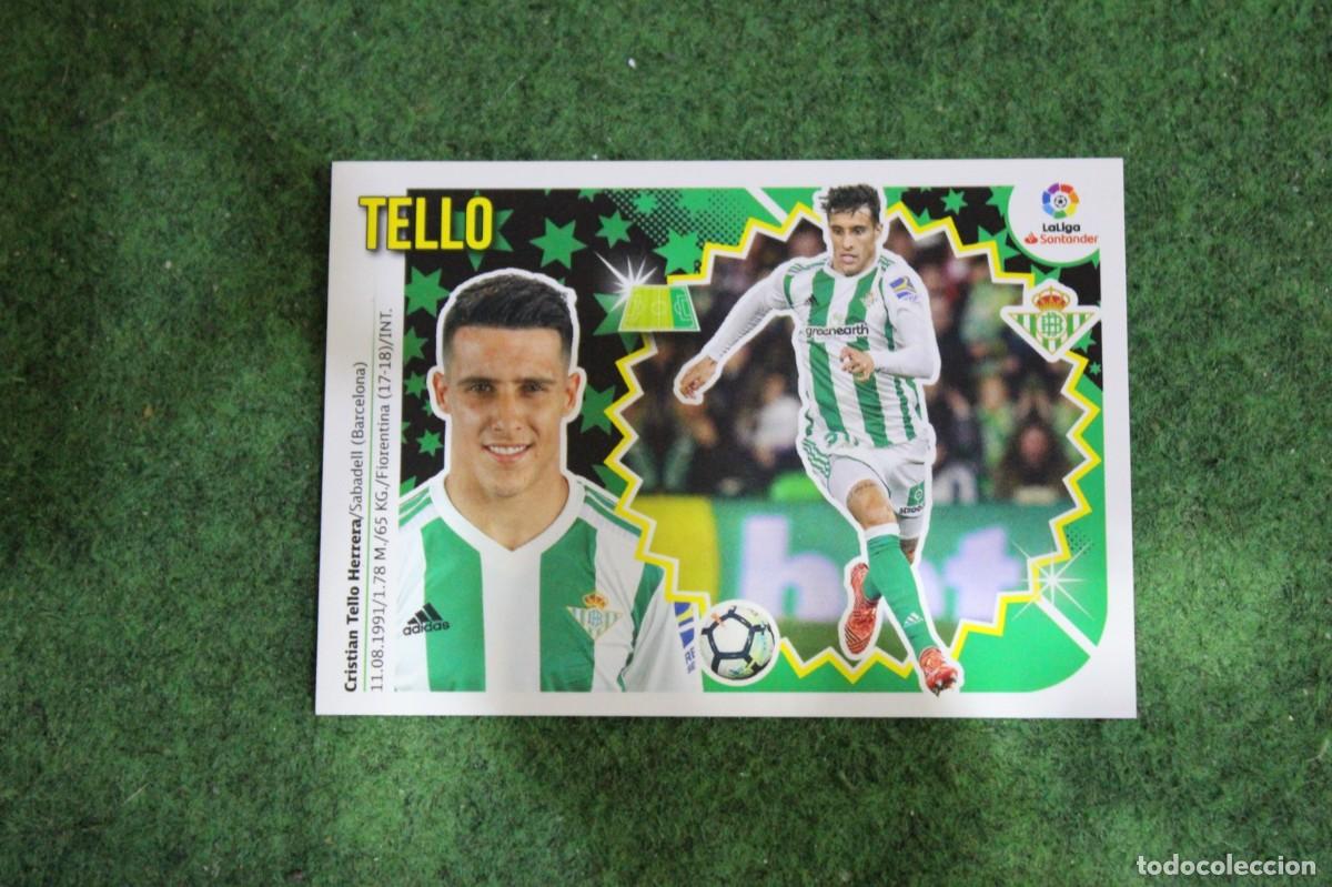 Cromos de f&uacute;tbol: 14 TELLO REAL BETIS LIGA ESTE 2018-19 2018 2019 18 19 LALIGA SANTANDER