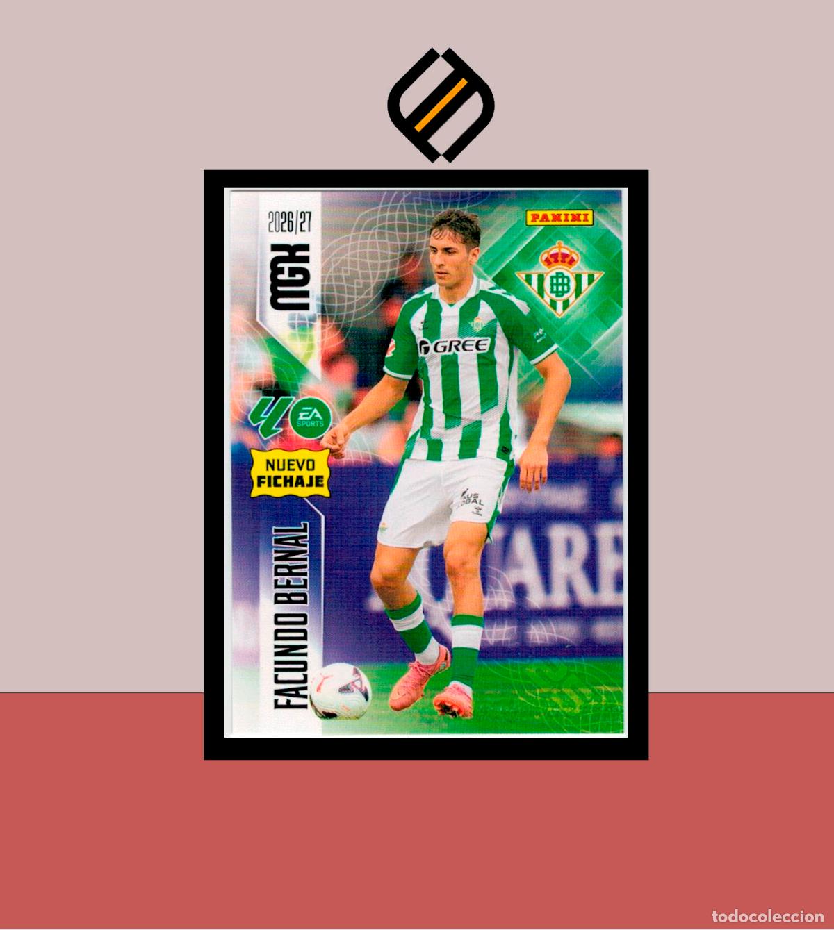 Cromos de f&uacute;tbol: MEGACRACKS 2026 2027 26 27 PANINI N&ordm; 484 FACUNDO BERNAL REAL BETIS COLECCI&Oacute;N MGK NUEVO FICHAJE 2 ED
