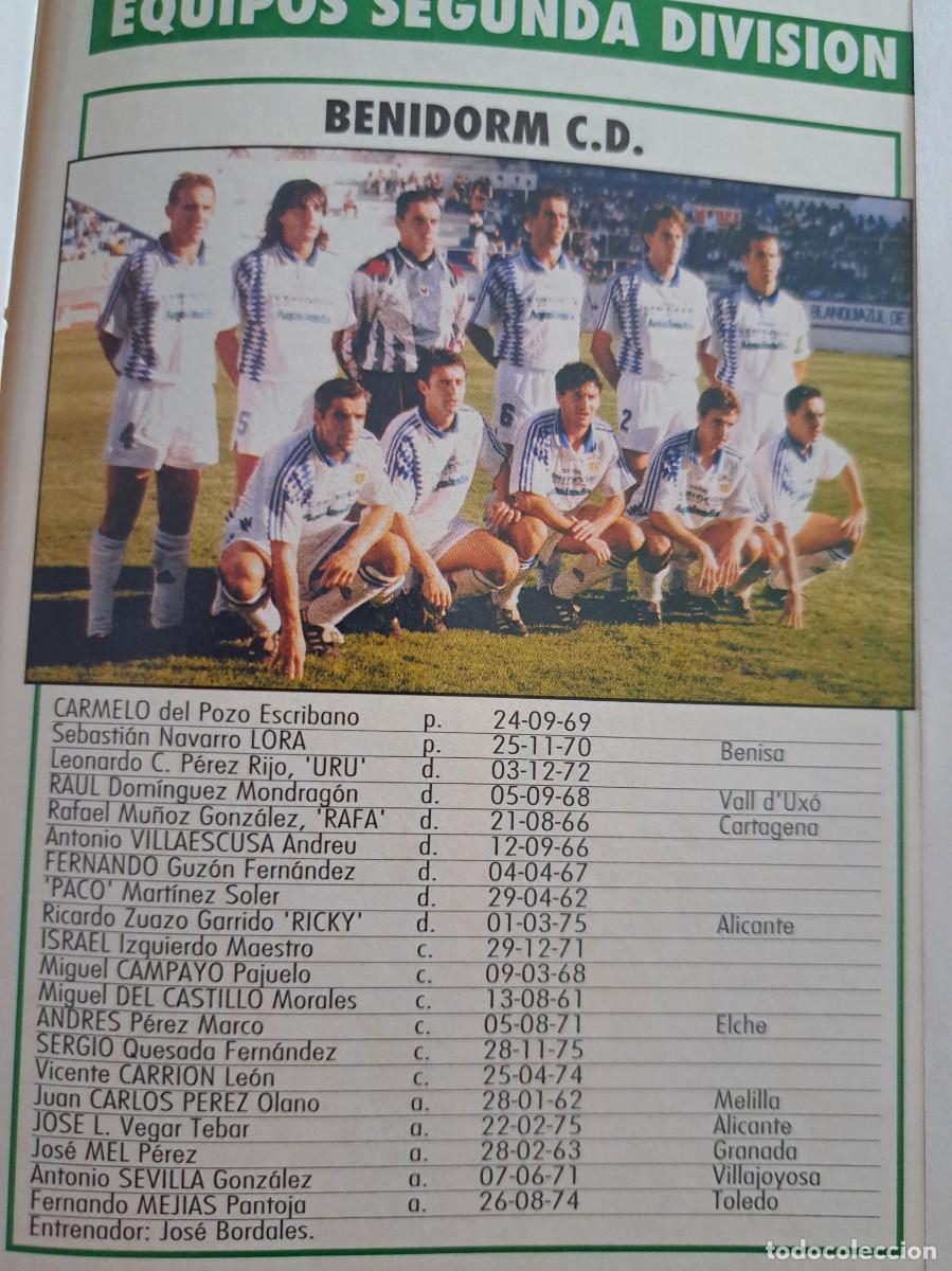 Cromos de f&uacute;tbol: Foto plantilla y jugadores Don Bal&oacute;n 1995-96. Benidorm CD