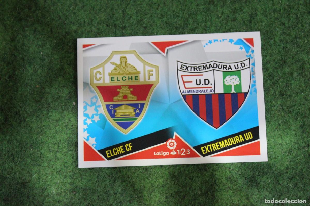 Football Stickers: 4 ESCUDOS ELCHE EXTREMADURA LALIGA 1|2|3 LIGA ESTE 2018-19 2018 2019 18 19 LALIGA SANTANDER