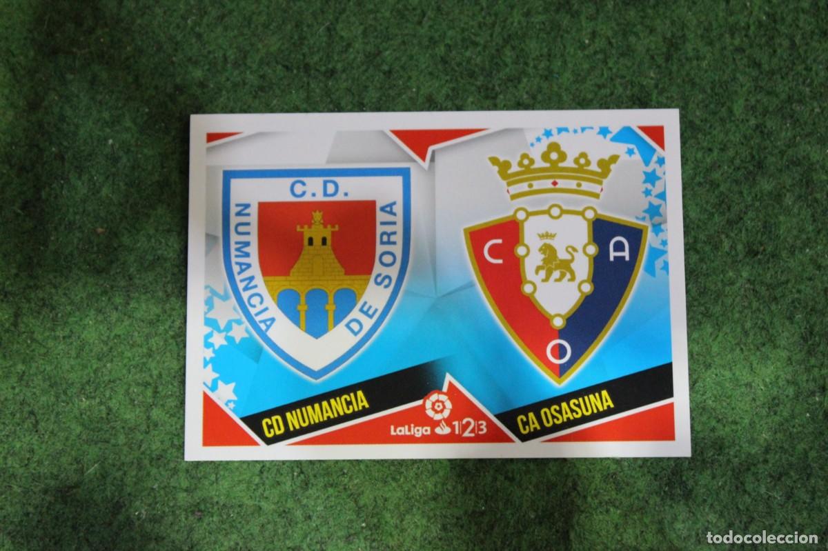 Cromos de f&uacute;tbol: 8 ESCUDOS NUMANCIA OSASUNA LALIGA 1|2|3 LIGA ESTE 2018-19 2018 2019 18 19 LALIGA SANTANDER
